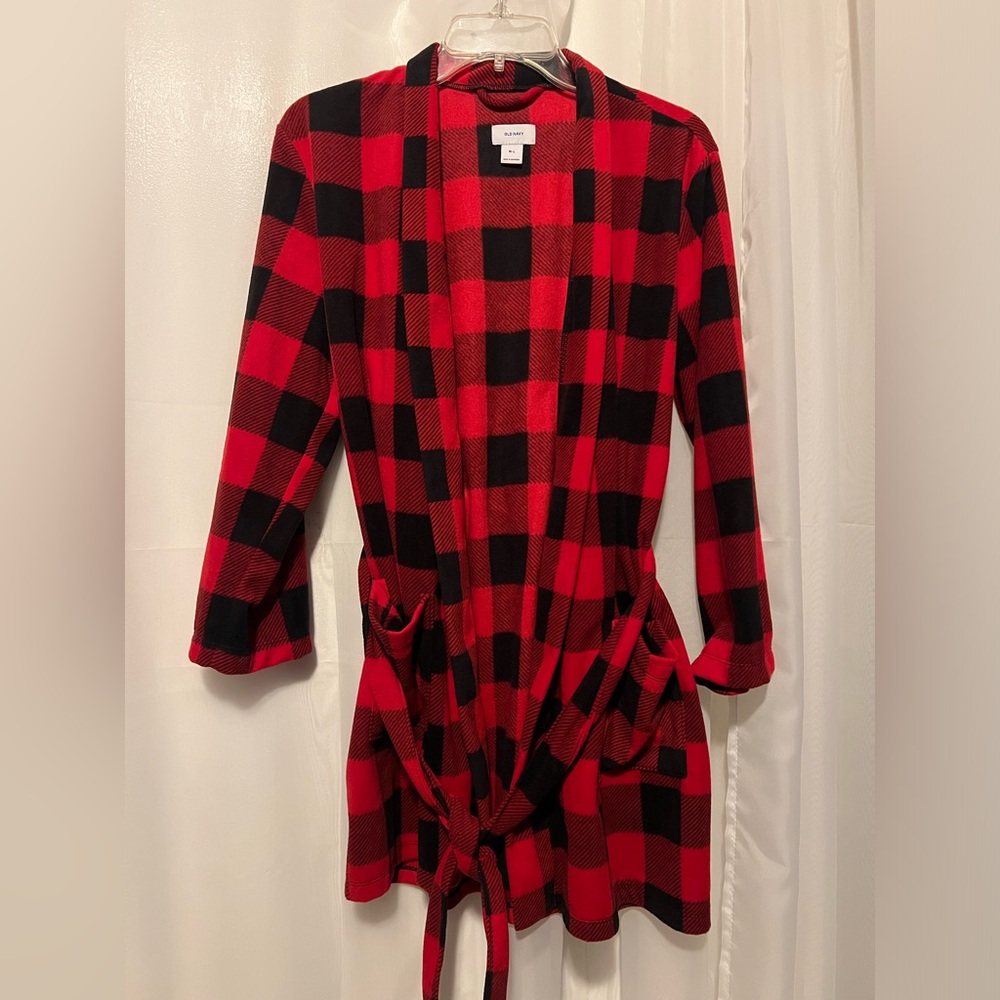 Old Navy Woman’s Buffalo Plaid Robe Size M/L - Picture 1 of 3